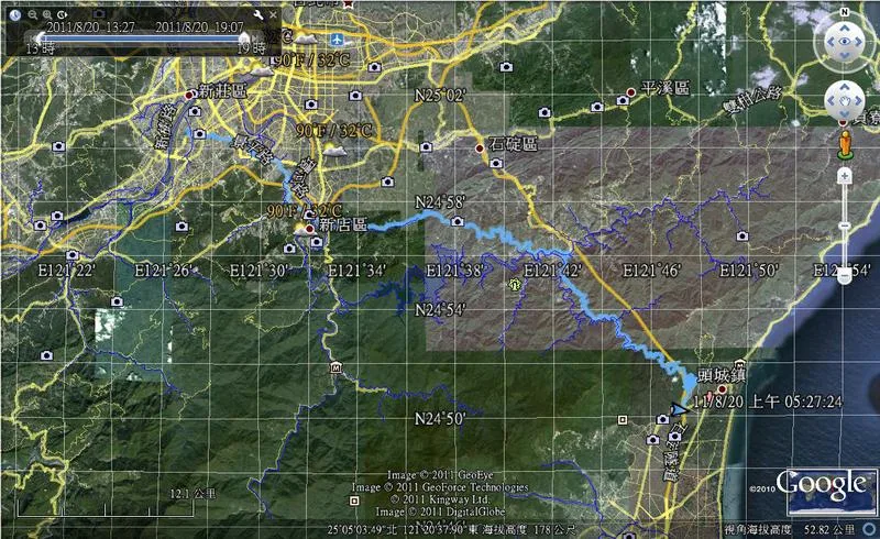 衛星路徑圖,全程約74.8km