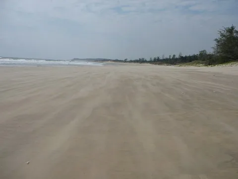 14.風超大的海灘，看沙吹的路線就知道，不過看起來很美