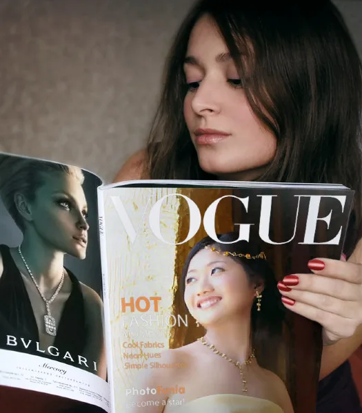 3.我的婚紗照上了時尚雜誌的封面了~感覺還不錯吧！